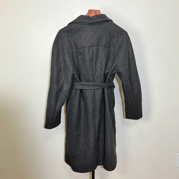 Lapel neck Double Breasted belted PeaCoat overcoat Women small academia lagen - Image 3