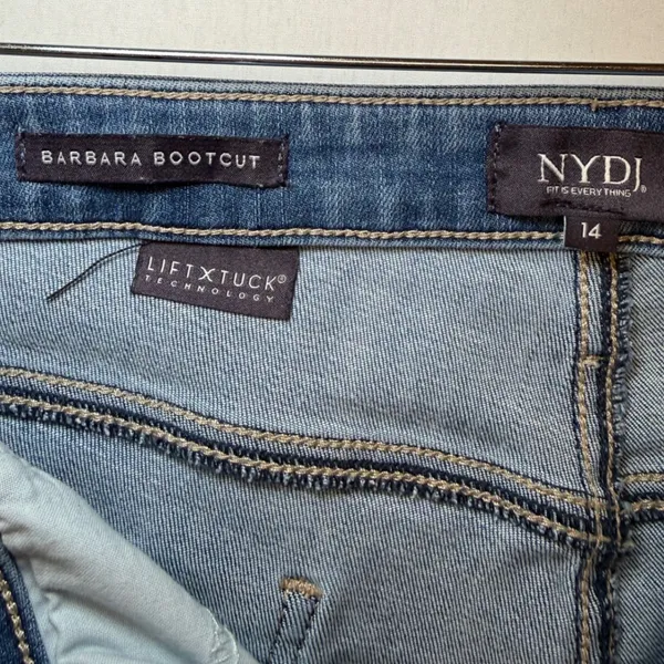 NYDJ Barbara Bootcut Jeans Womens 14 Blue Medium Wash Lift Tuck Stretch‎ Denim - Image 2