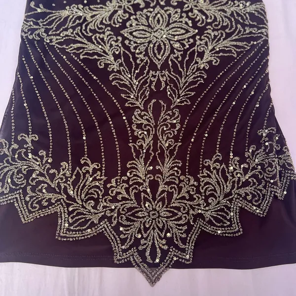 Vintage Y2K Embellished Brown Fairy Floral Glitter Top - Image 4