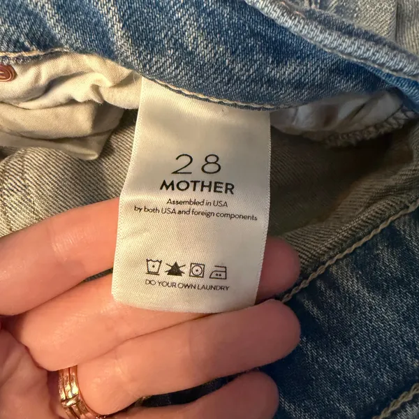 MOTHER The Tomcat Straight Leg Distressed Jeans Light Blue Women Size 28 - Image 13