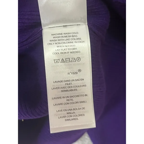 Lauren Ralph Lauren XL Purple Pleated Georgette Long Sleeve Blouse Classic New - Image 9