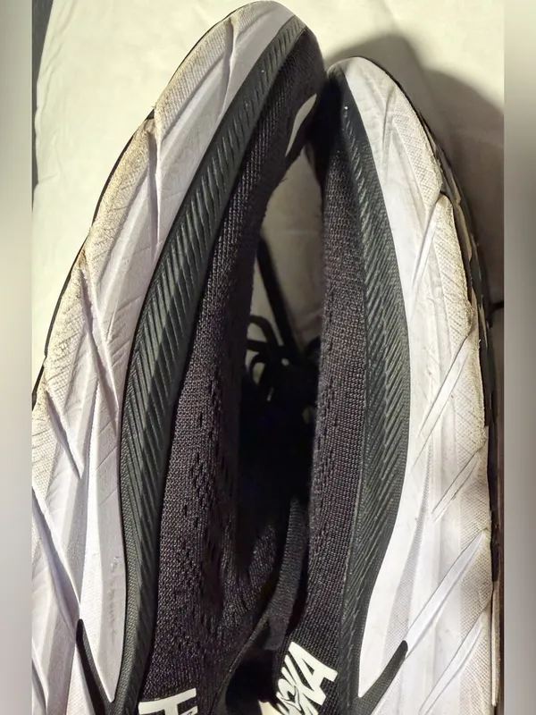 Hoka one clifton 8 women Black and White Athletic Running Shoes size 6.5B - Image 5