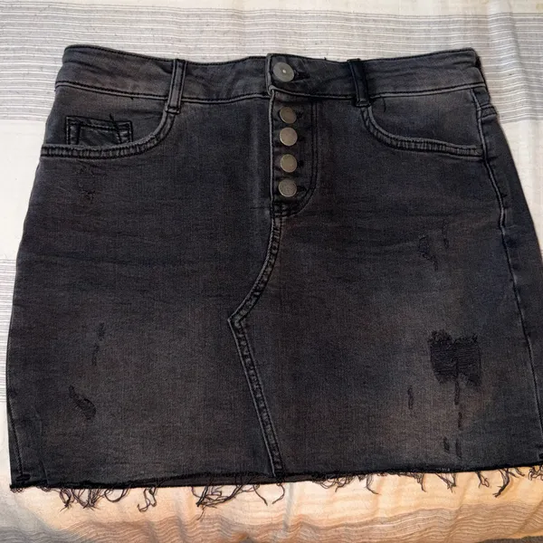 ZARA Black Denim Shorts - Image 2