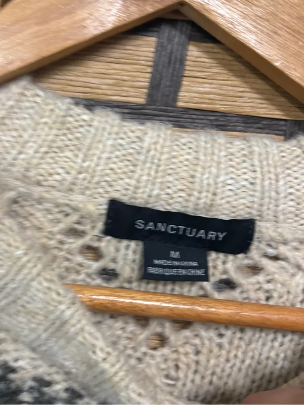 Sanctuary tan fair aisle sweater size medium - Image 5