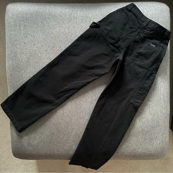 TNA Aritzia Black Wide Leg Cargo Pants 00 - Image 9