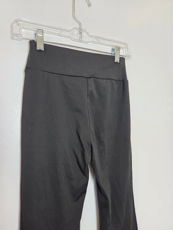 Flare Leg Black Yoga Pants Mid Rise Gym Workout Y2K 90s Wide Leg Bratz Small - Image 7