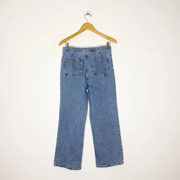 J.Crew Slim Wide-Leg Sailor Jeans Atlantic Wash High-Rise Size 27 - Image 2
