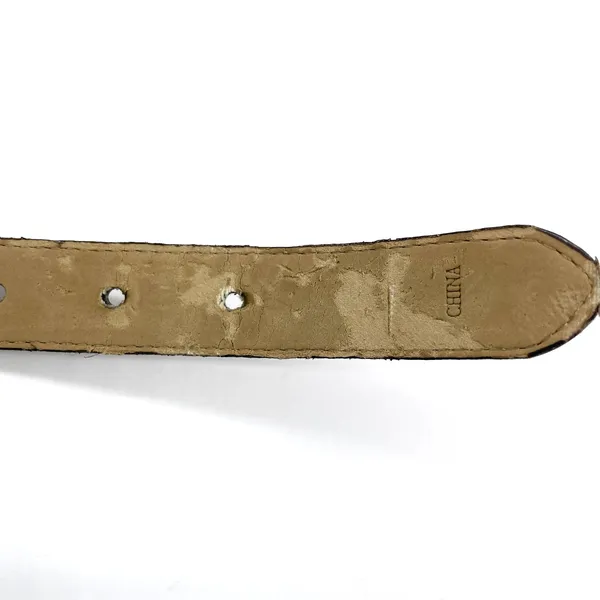 Dockers Womens‎ M Colorblock Belt Western Brown Red Black Leather Brass - Image 8