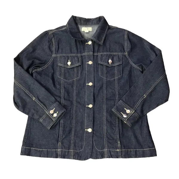 Turtle Bay New York Jean Jacket Womens L Used *Stain on Cuff - Image 5