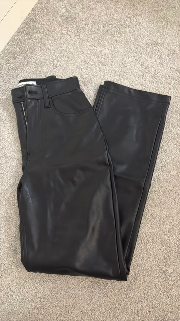 Abercrombie Curve Love Leather Vegan Pants - Image 3