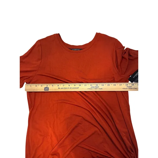 NWT Liverpool‎ Terracotta Long Sleeve Side Slit Top Size L - Image 4