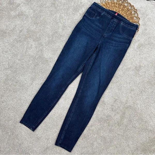 Spanx Ankle Jean-Ish Leggings Jeggings High-Rise Twilight Rinse Blue Size L - Image 5