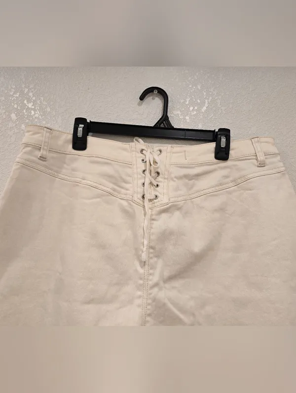 We The Free Wide Leg Crop Pants Cream Size 35 - Image 6