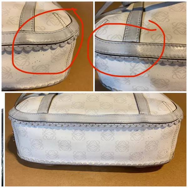 Loewe Taupe Anagram Pvc & Synthetic Leather Trim Tote Bag - Image 11