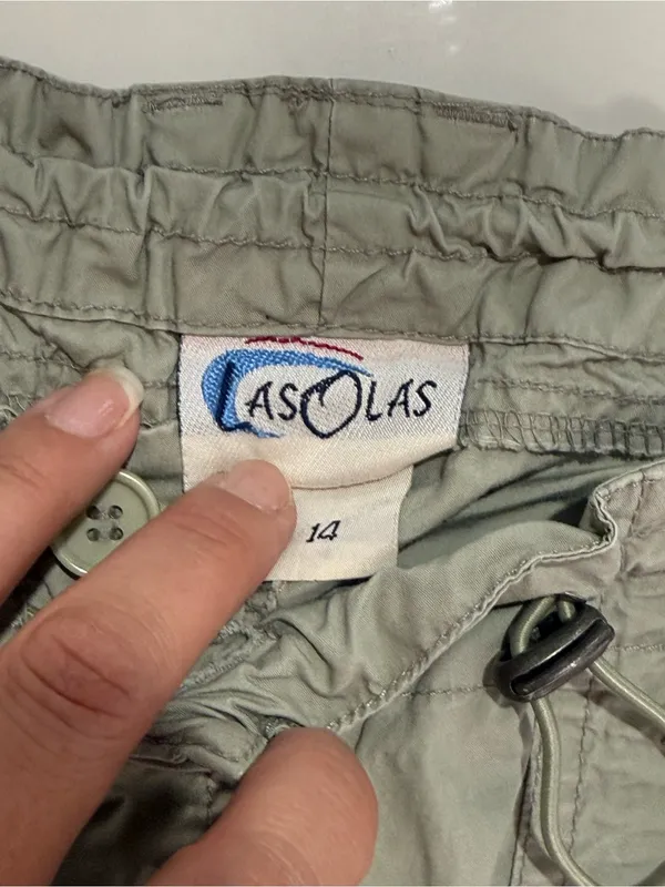 Las Olas Utility Women's Cargo Pants Sage Green Y2K Gorpcore Aesthetic Size 14 - Image 7