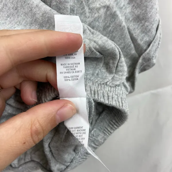 Aerie Offline women's light gray cropped elastic hem Crewcut loose top cotton XS - Image 4