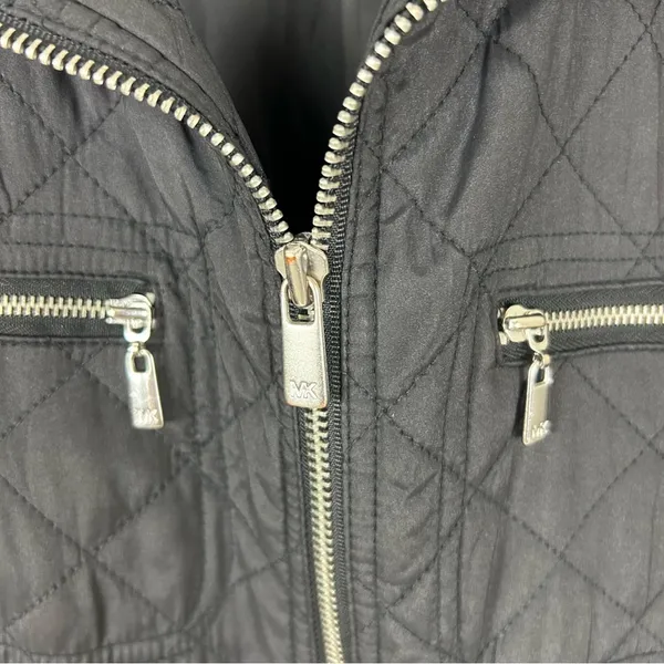 Michael Michael Kors Black Quilted Zip Front Puffer Jacket Size S - Image 7