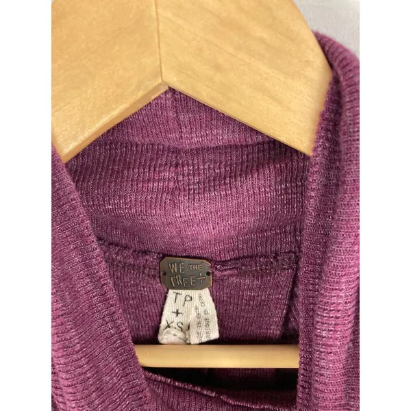 Free People Split Back Turtleneck in Plum Size XS - Image 5
