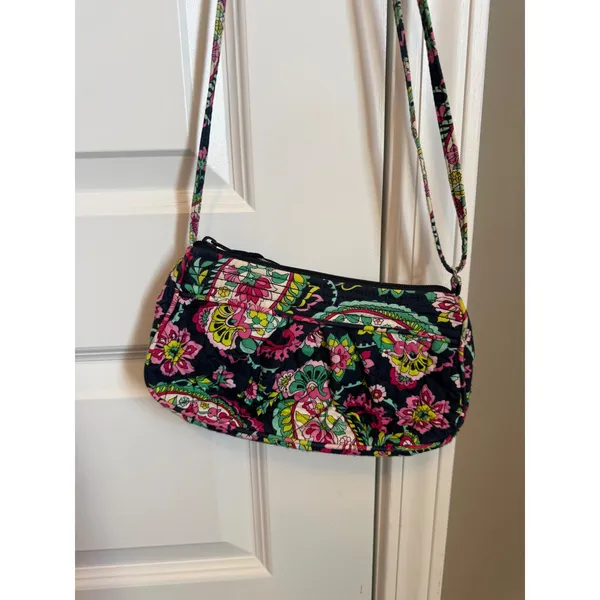 Vera‎ Bradley Frannie Crossbody Retired Paisley Floral Preppy Boho Quilted - Image 4
