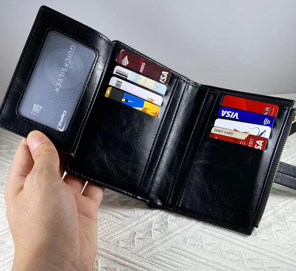 Wallet for Women,Trifold Snap Closure Wallet,Credit Card Holder Coin Purse - Image 7