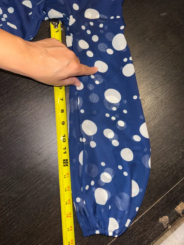 ASOS Navy Blue Jumbo Polka Dot V-Neck Mini Dress - Image 5