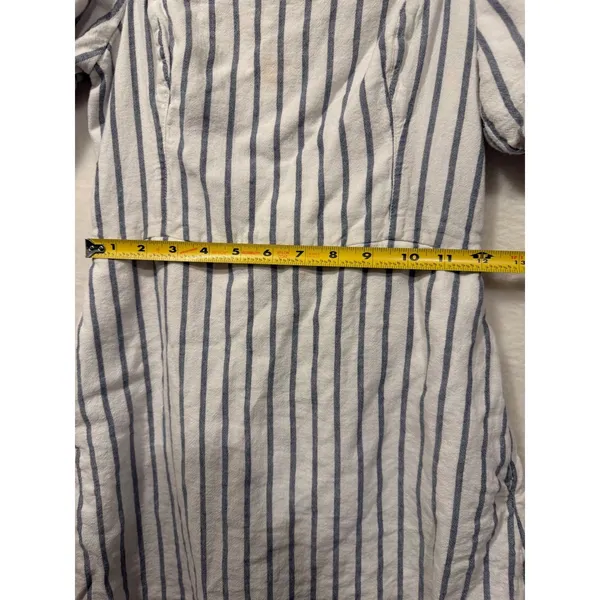 Abercrombie &‎ Fitch Linen Blend Stripe Puff Sleeve Mini Dress Womens Small Blue - Image 5