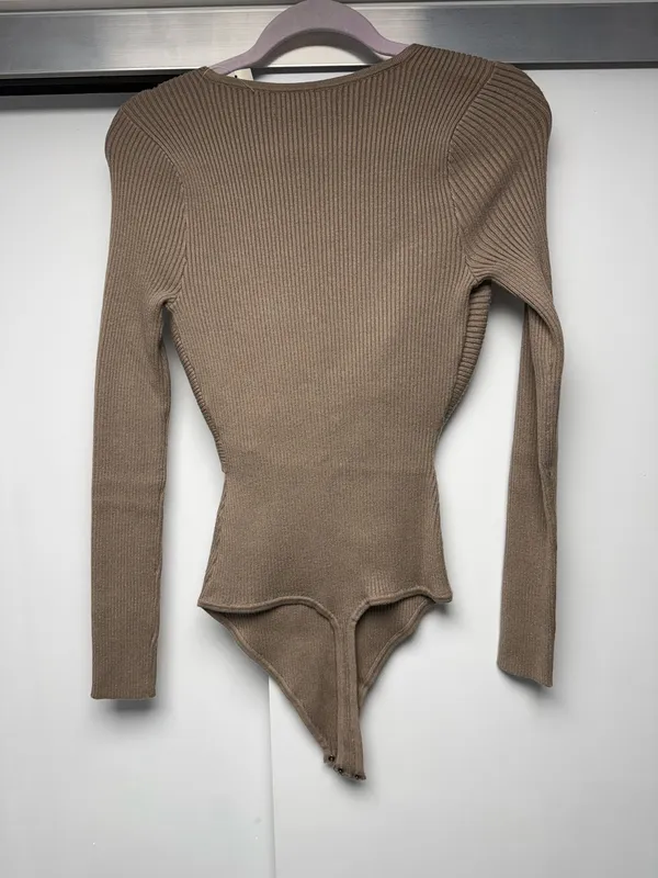 Abercrombie Tan Wrap Bodysuit - Image 2