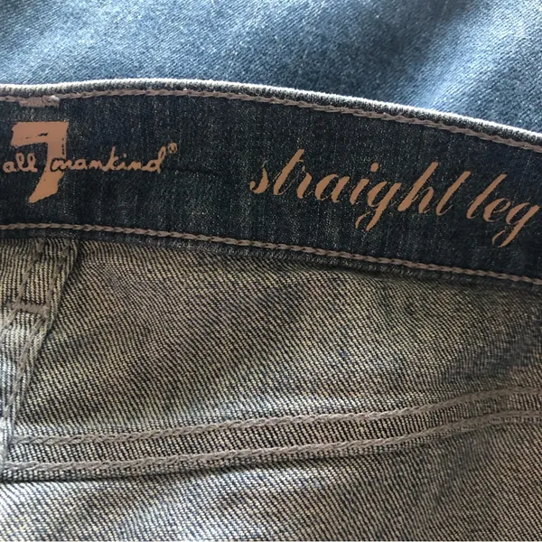 7 For All Mankind 7FAM Women Jeans Size 32 Blue Straight Leg - Image 9