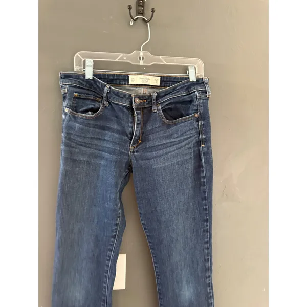 Abercrombie & Fitch Women 10R Dark Wash Bootcut Jeans W30 L33 Mid Rise Stretch - Image 3