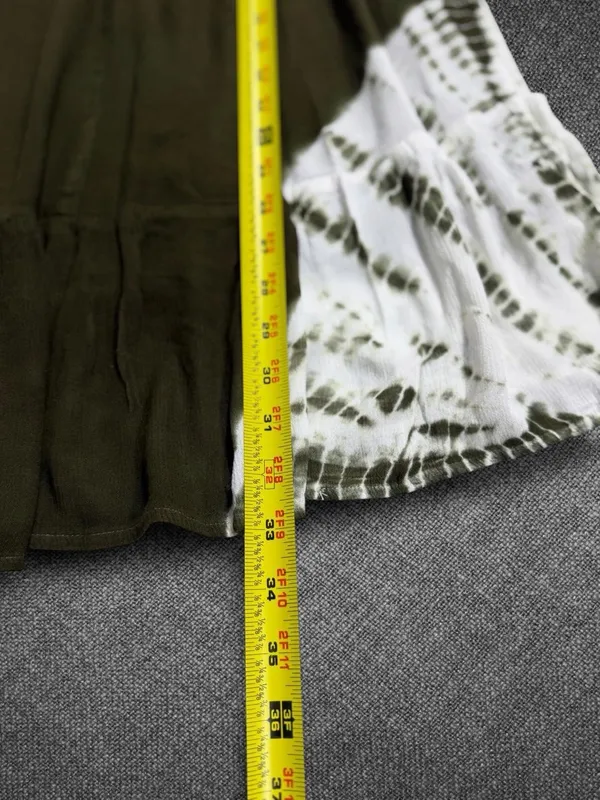 True Destiny Olive Tie-Dye Cold Shoulder Mini Dress Size Large - Image 7