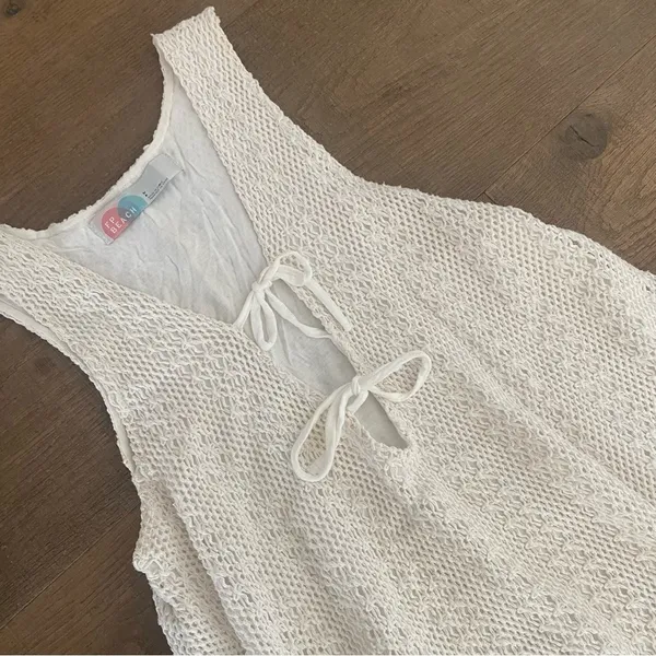 free people fp beach crochet tie hi lo dress v-neck - Image 3