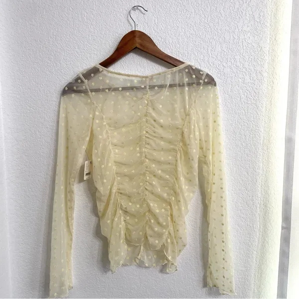 NWOT Free People Womens Top Cream Most Likely Layering Long Sleeve Size Medium - Image 3