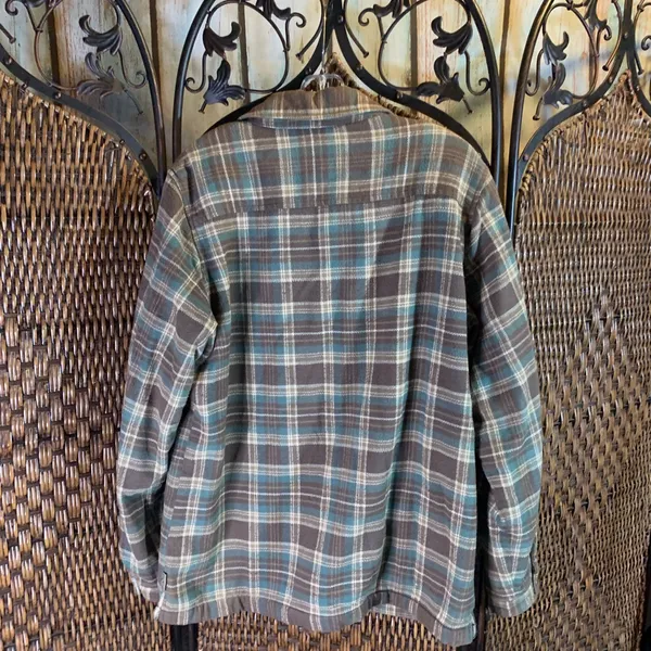 Woolrich Sherpa-Lined Plaid Hickory Shacket Size M - Image 7
