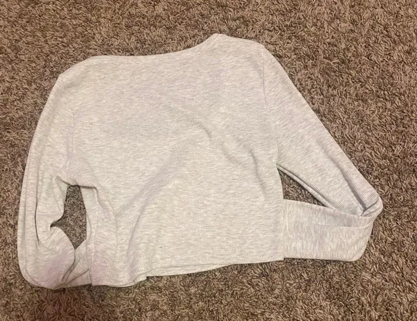 Heather Grey Square Neck Top - Image 4