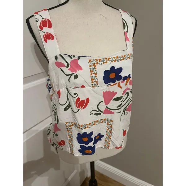 Unbranded flower hobo crop top. Side zipper - Image 2