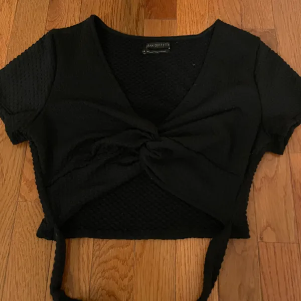 Urban Outfitters black wrap top - Image 2