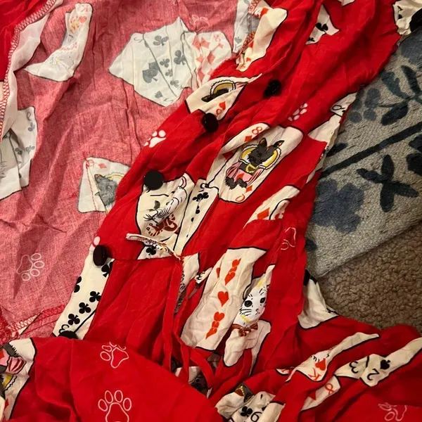 Collectif London Liza Cat Croupier Red Swing Dress (Size 2)‎ - Image 12