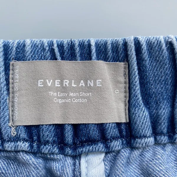 Everlane Organic Cotton Relaxed Coastal Clean Sustainable Easy Jean Short 0 Blue - Image 4