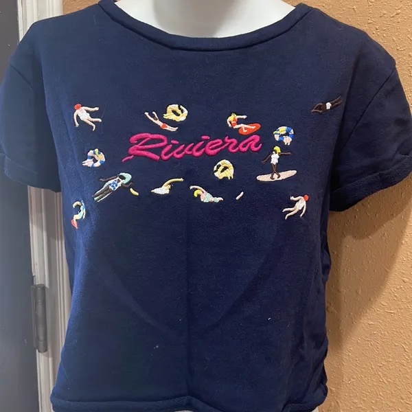 Anthropologie Maeve Riviera blue sweatshirt top - Image 4