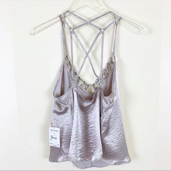 Free People Silver Haze V-Neck Tank Top - Image 4