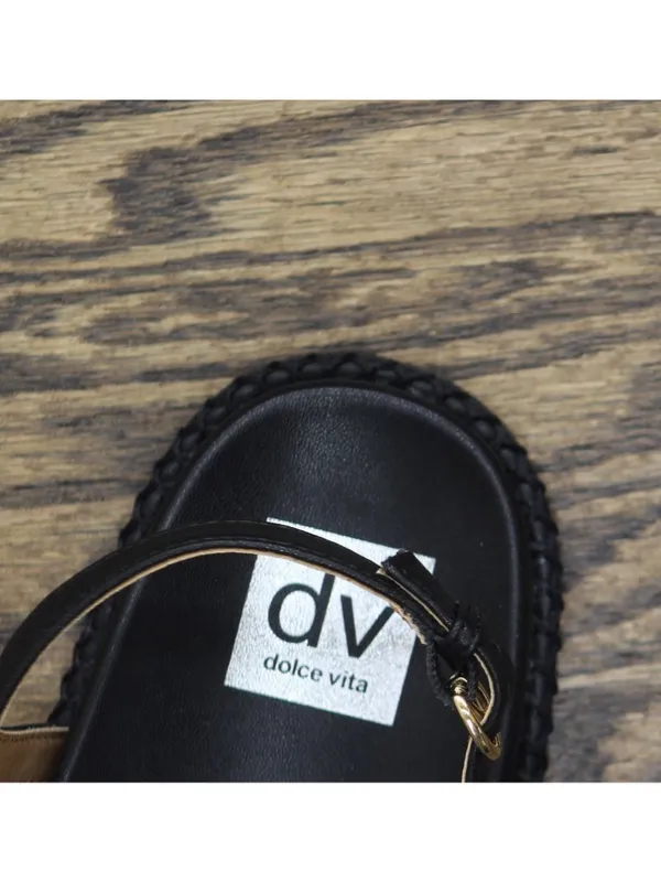 NWT DV Dolce Vita Pacey Round Toe Ring Footbed Flat Sandals PACEY Black 9M - Image 14
