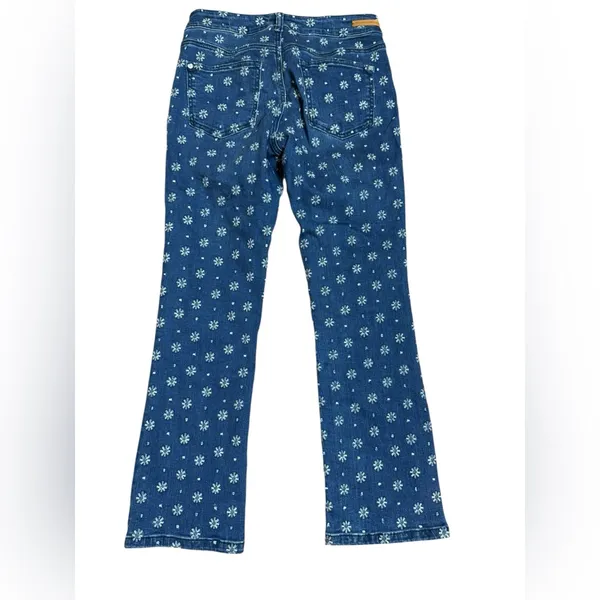 Pilcro Embroidered High-Rise Cropped‎ Starbursts Pattern Bootcut Jeans Sz 26 - Image 4