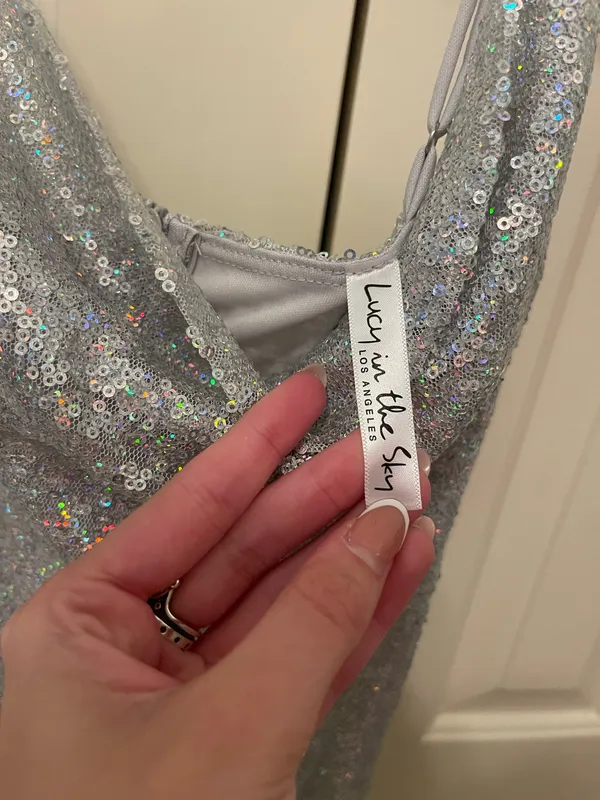 Lucy in the Sky Silver Sequin Dress - Image 3