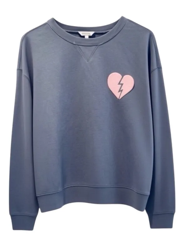 Wildfox "I Wish It Was Saturday" Broken Heart Sweatshirt Charcoal Gray Size L - Image 14