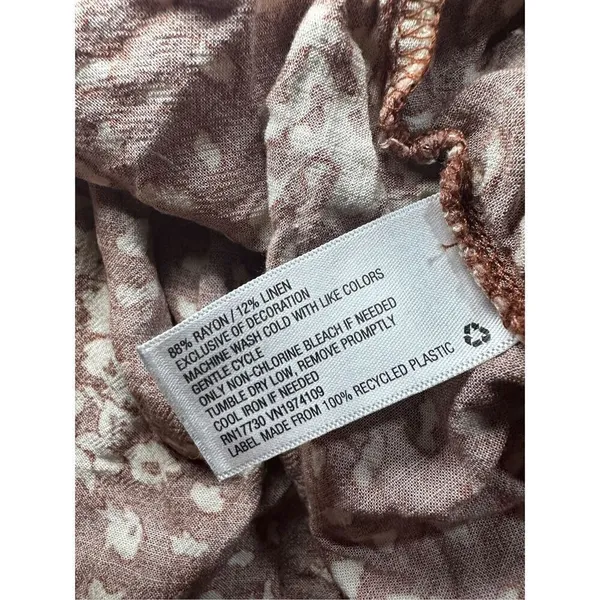 Knox Rose Floral‎ Boho Western Dress Rust Brown Cream Sz XL - Image 9