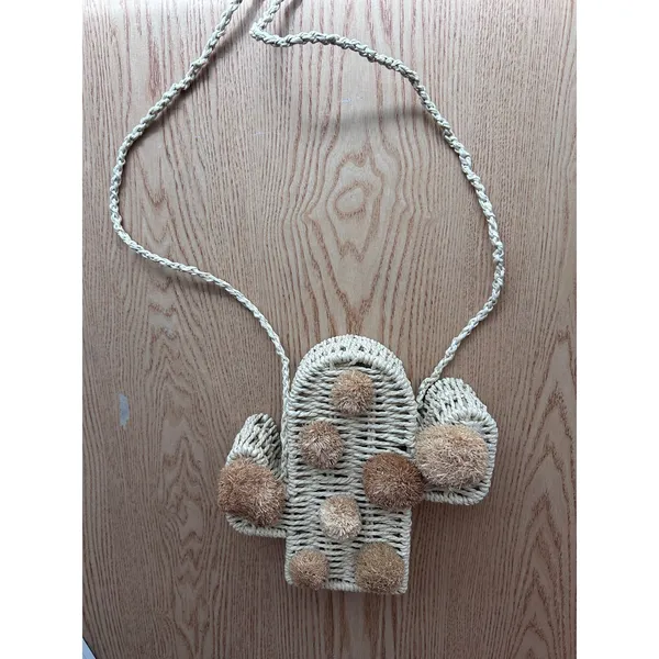 New Women’s Savanna Straw Cactus 🌵Handbag👜Purse Snap Closure Natural 7.5”x7.5” - Image 9