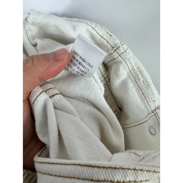 Le Lis Off White Denim Mini Dress Women Small Sleeveless Button Up Boho Festival - Image 7