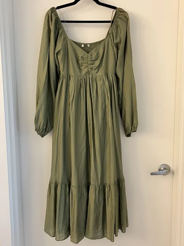Baltic Born Annalisa Midi Dress in Olive Green Size S NWOT - Image 4