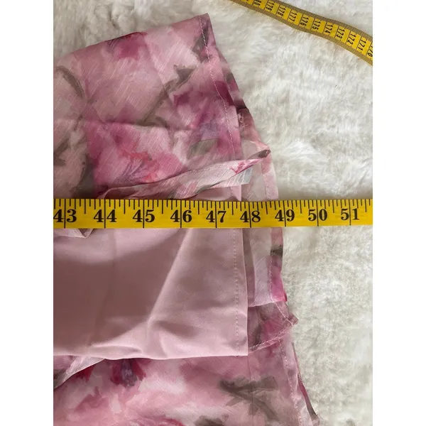 Lulus Dreamy Personality Pink Floral Ruffled Sleeveless Midi Dress Size Small - Image 7