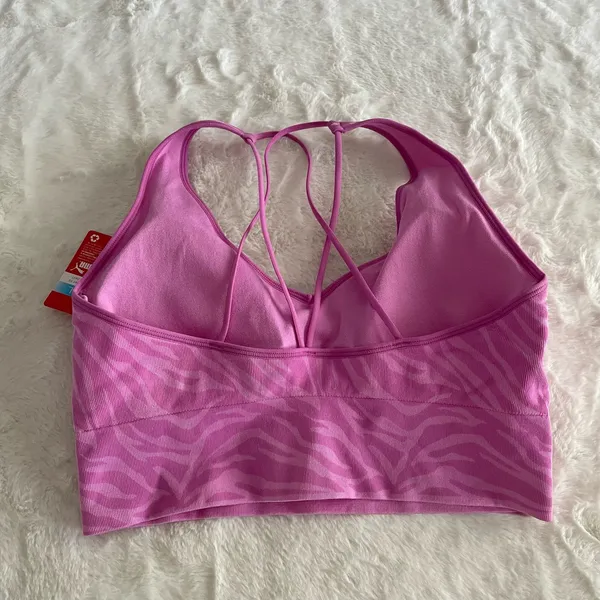 NWT new Puma Pink Zebra Seamless Bra size Large L - Image 2